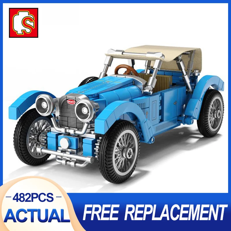 

SEMBO 705600 Bugatti-T38A Car Classic Car Sports Car Assembled Modular Building Blocks Bricks Model DIY Children's Toy Boy Gift