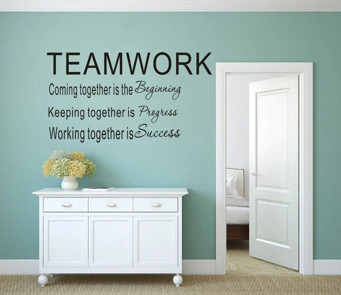 Забавная работа в команде виниловые кухонные настенные наклейки обои для