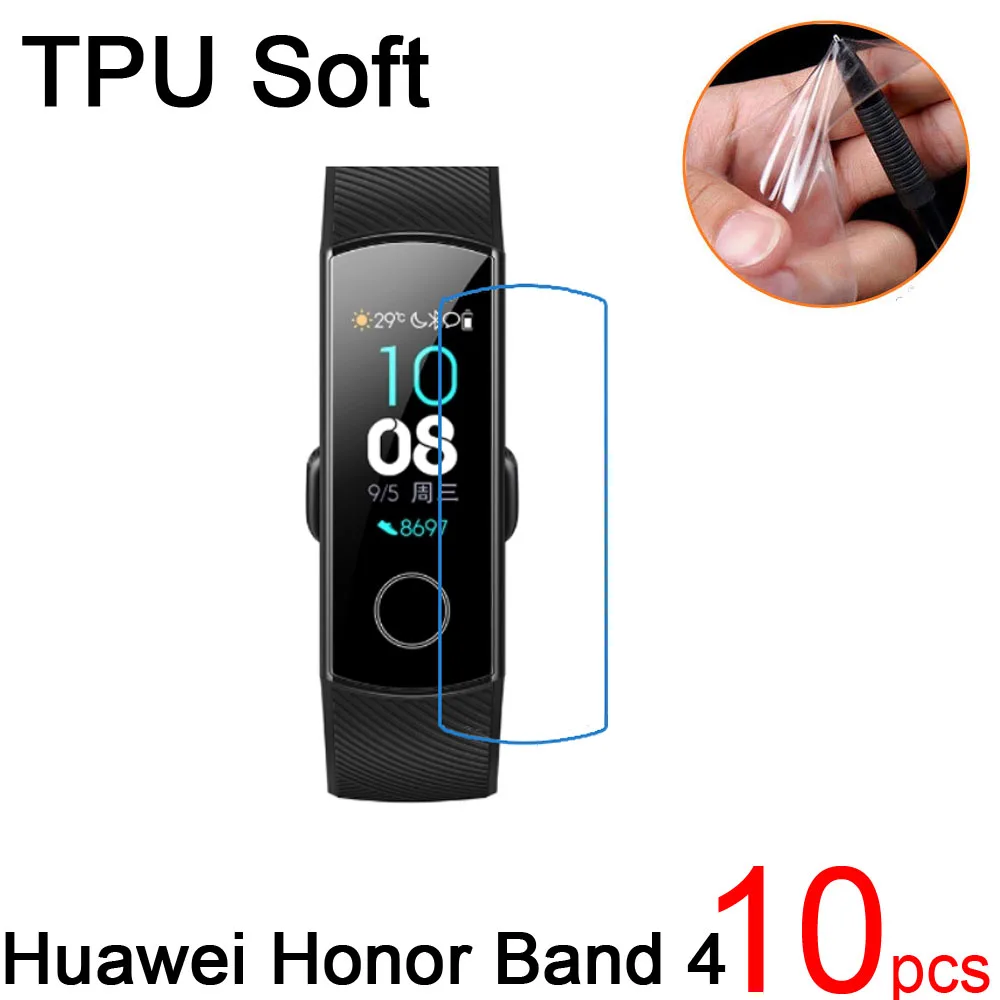 10 шт./лот ультра прозрачный мягкий защитный чехол из ТПУ для Huawei Honor Band 3 4 5 A2 2 pro