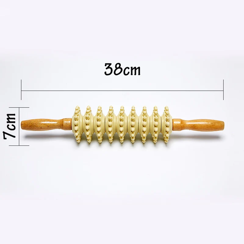 Роликовый массажер для спины акупунктура деревянная палочка массажа тела уход