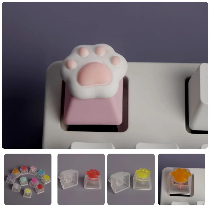 Cute Cat Claw DIY Mechanical Keyboard Cap Custom R4 Esc Keycap Game Backlight/Transparent Girl Heart Cherry MX Axis Keycap