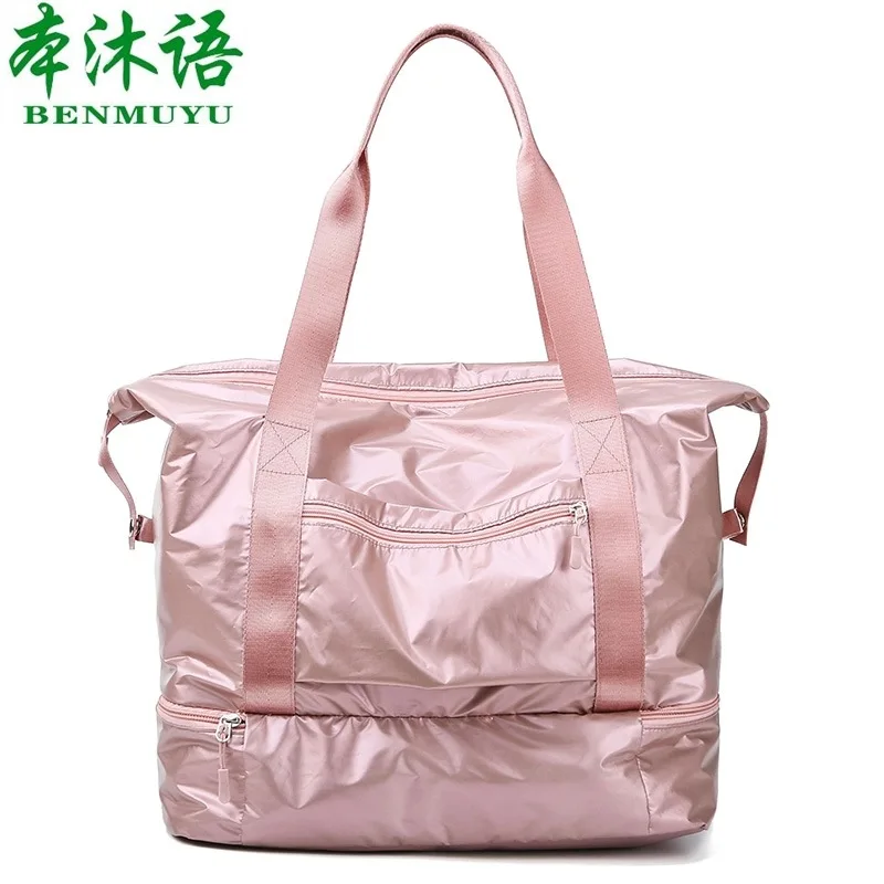 Новинка 2019 стильная дорожная сумка с жемчугом однотонная модная женская