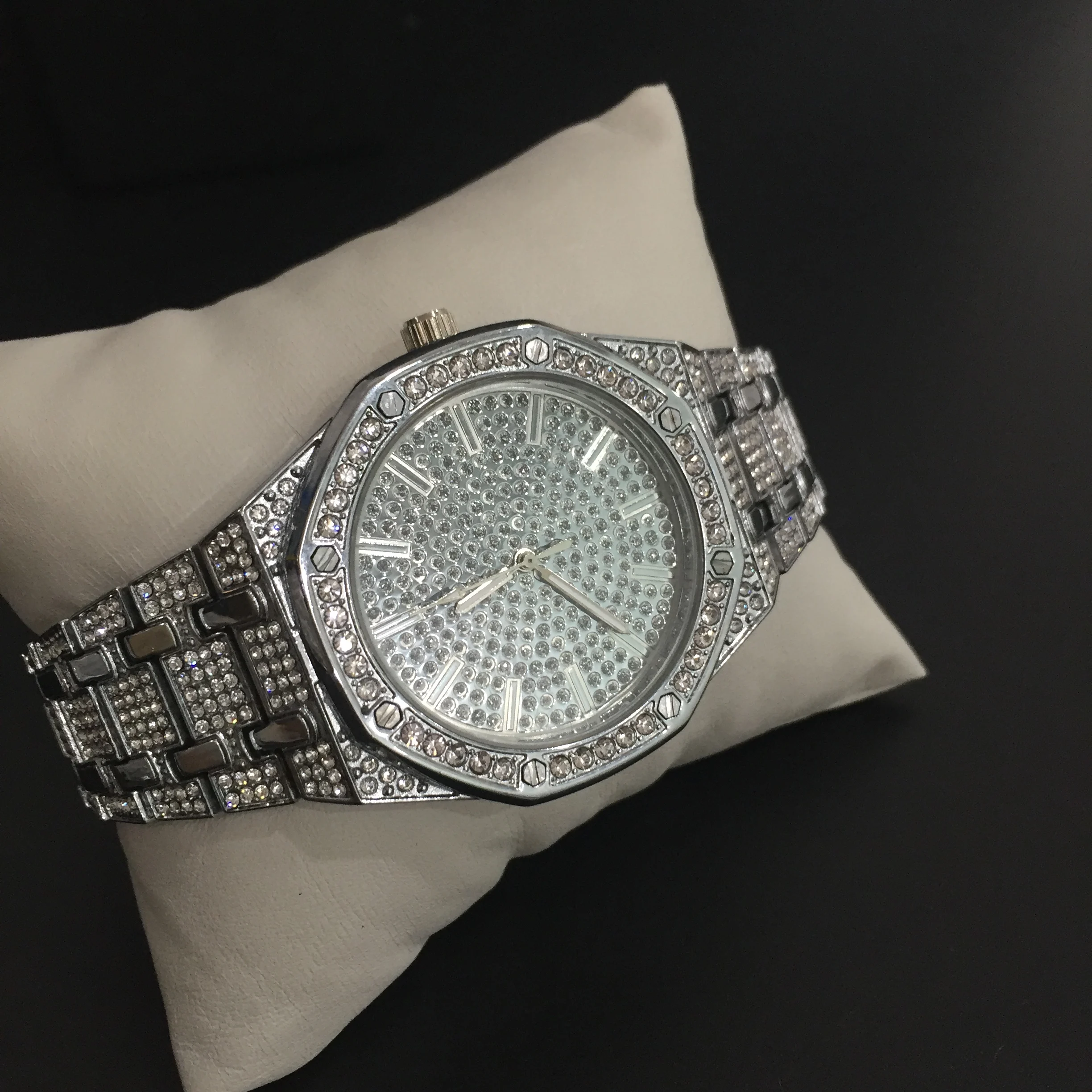 Роскошное мужское ожерелье в стиле хип-хоп серебряного цвета Роскошные мужские