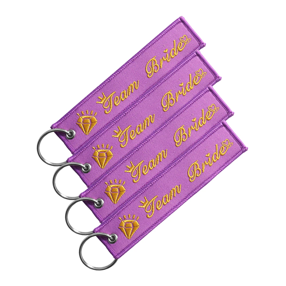Женский брелок модный для ключей команды невесты свадебной вечеринки пурпурный