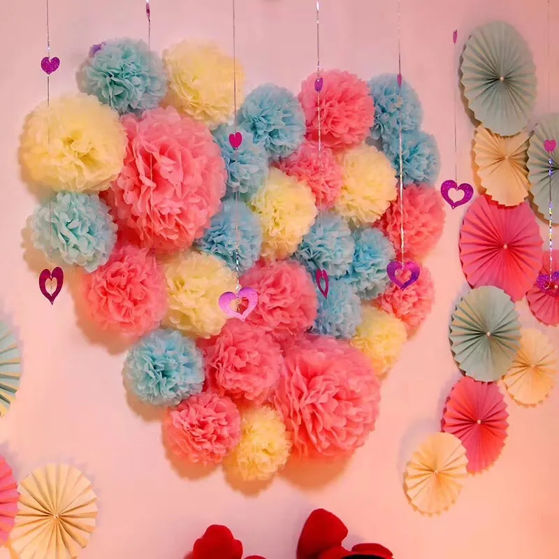 Бумажные шарики с помпонами 8 дюймов 20 см | Дом и сад