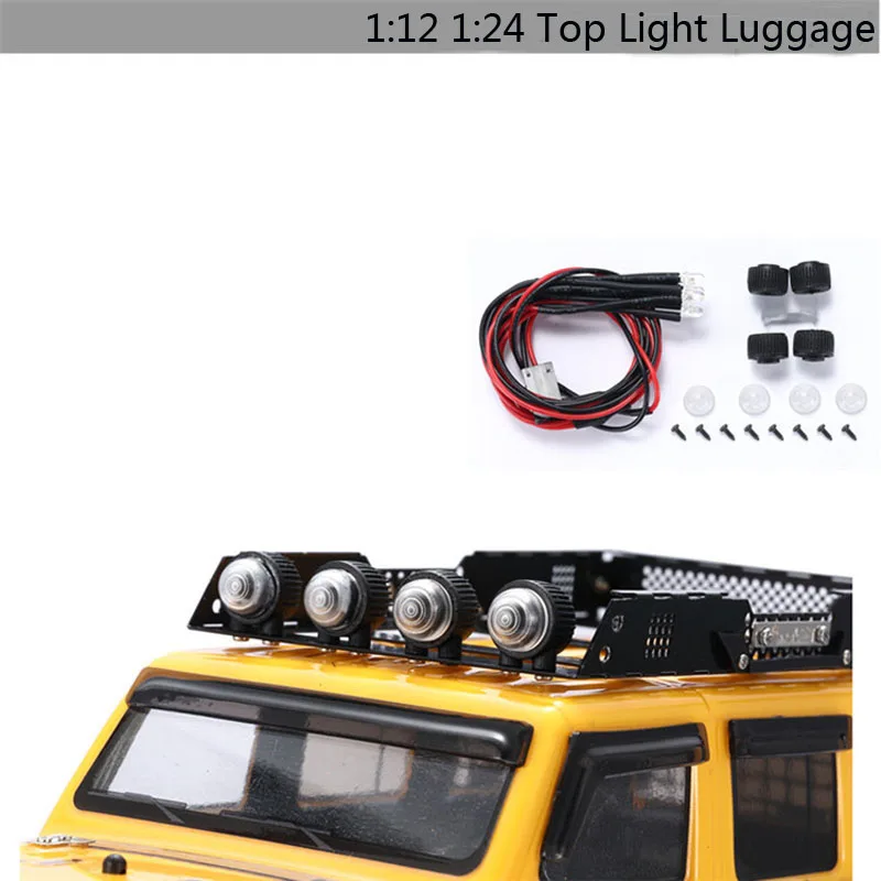 

DJ WPL D12 Upgrade 1/24 1/12 Simulation Climbing Car Model Luggage Lamp Top Light 1:24 1:12 RC Truck caminhao controle remoto