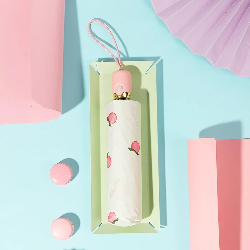 

Мини-зонт в капсулу с фруктами, ветрозащитный пятискладной Зонт с защитой от солнца и УФ-лучей, складной женский карманный зонтик