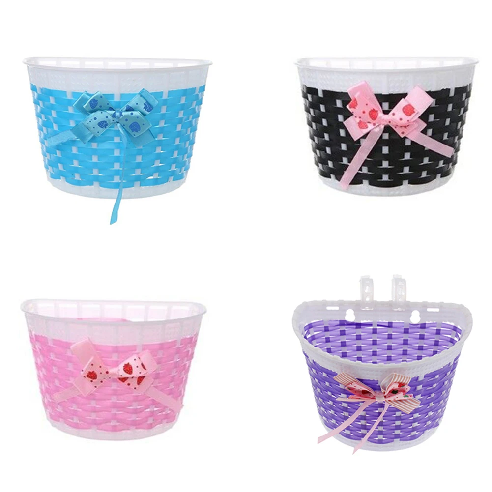 Пластиковая вязаная корзина для велосипеда ручной работы Детские аксессуары