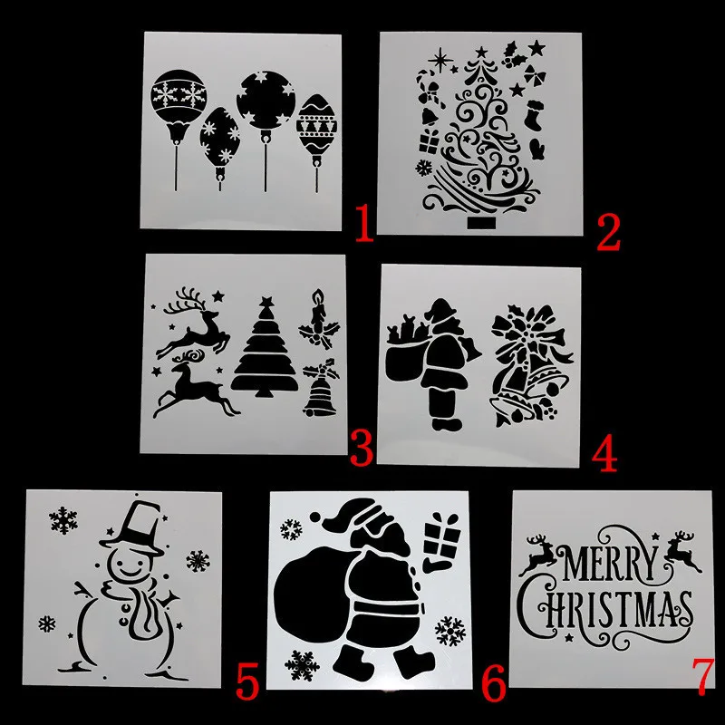 Рождество DIY полые многослойные трафареты Ремесленная живопись Скрапбукинг