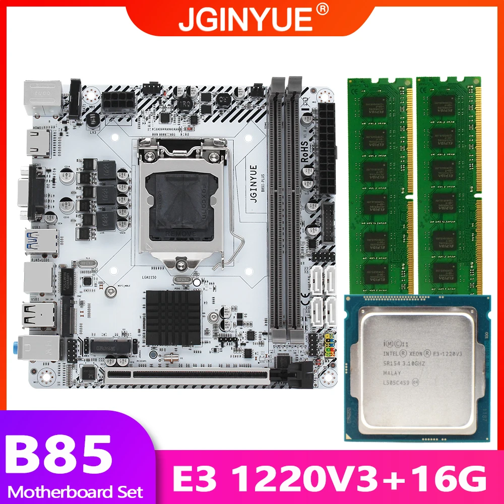 Preise B85 Motherboard LGA 1150 Set Kit Mit Intel Xeon E3 1220 V3 CPU Prozessor 16GB(2*8GB) DDR3 RAM Speicher M.2 NVME B85I-PLUS