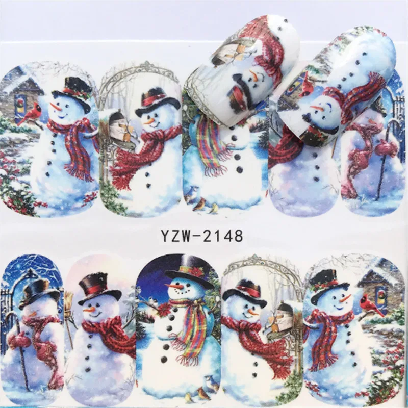 

1pcs Christmas Design Santa Clause Deer Sliders For Nail Art Water Transfer Decal Manicure Foil Decoration Xmas Gift