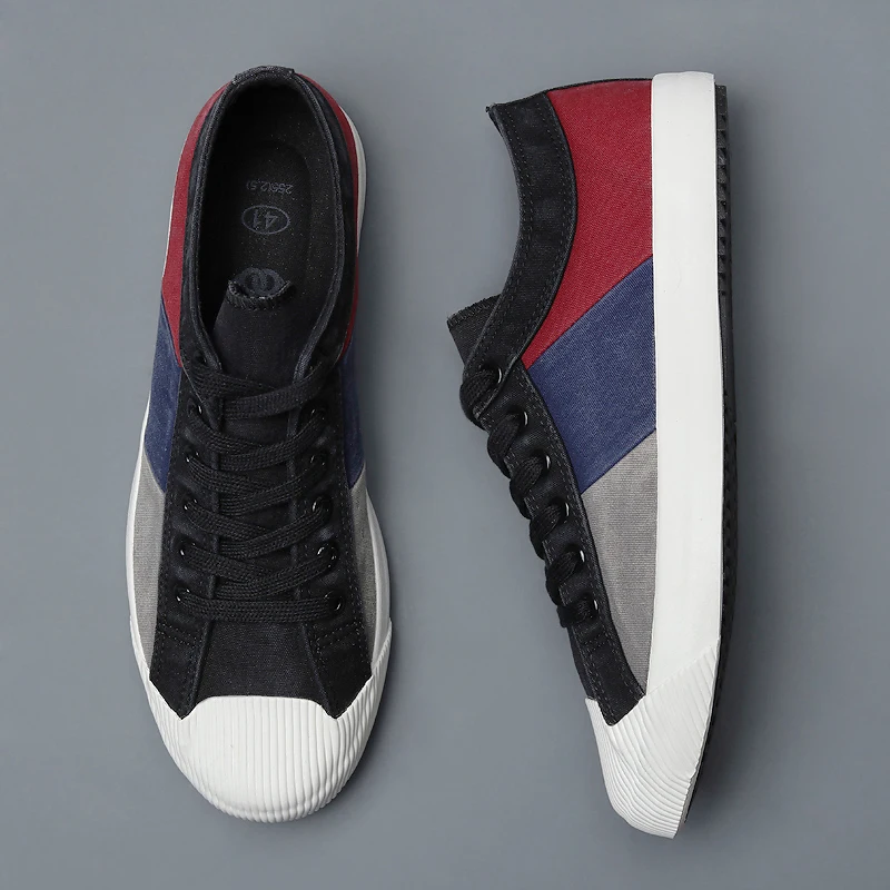 

2023 New Men's Canvas Shoes Breathable Leisure Designer Espadrilles Mixed Color Wear-Resistant Men Vulcanize Shoes