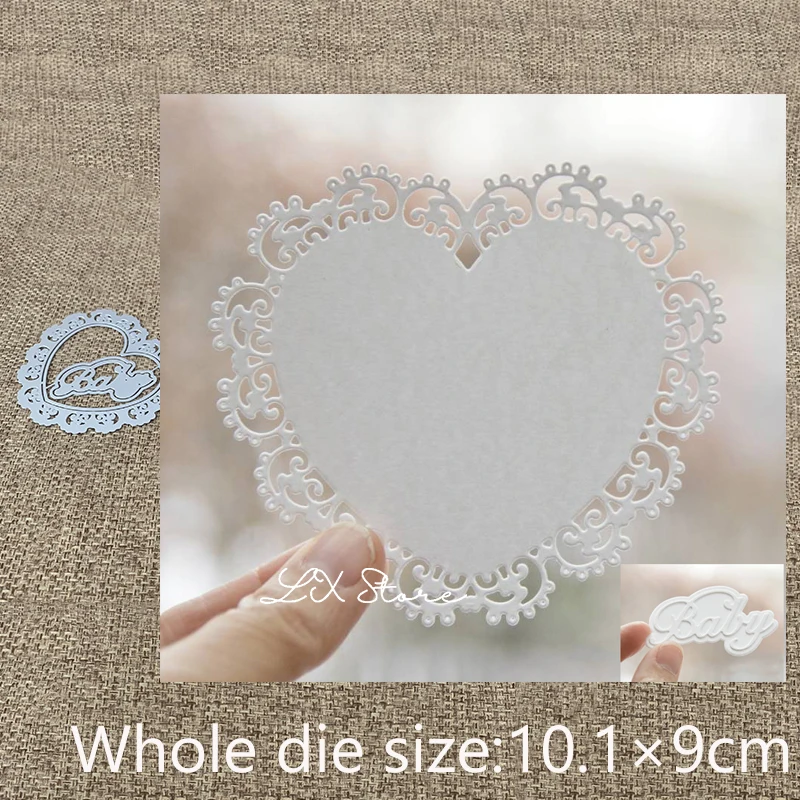 Новый дизайн ремесло металлические высечки кружево сердце детское украшение