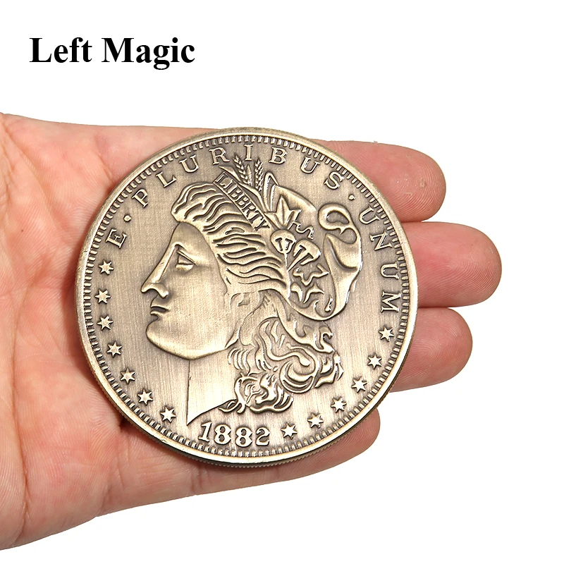 Jumbo Morgan Dollar (7cm) Magic Tricks Magician Close Up Street Illusions Props Accessories Appearing Vanishing Coin Magia