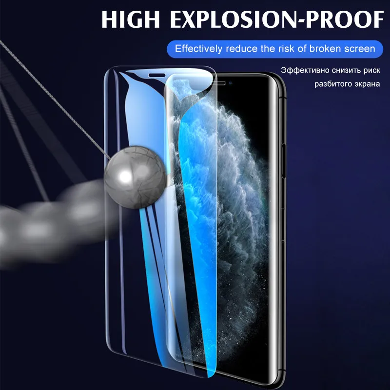 Защитное стекло закаленное 100D для IPhone 11 Pro X XR XS Max 8 7 6s 6 Plus|Защитные стёкла и плёнки