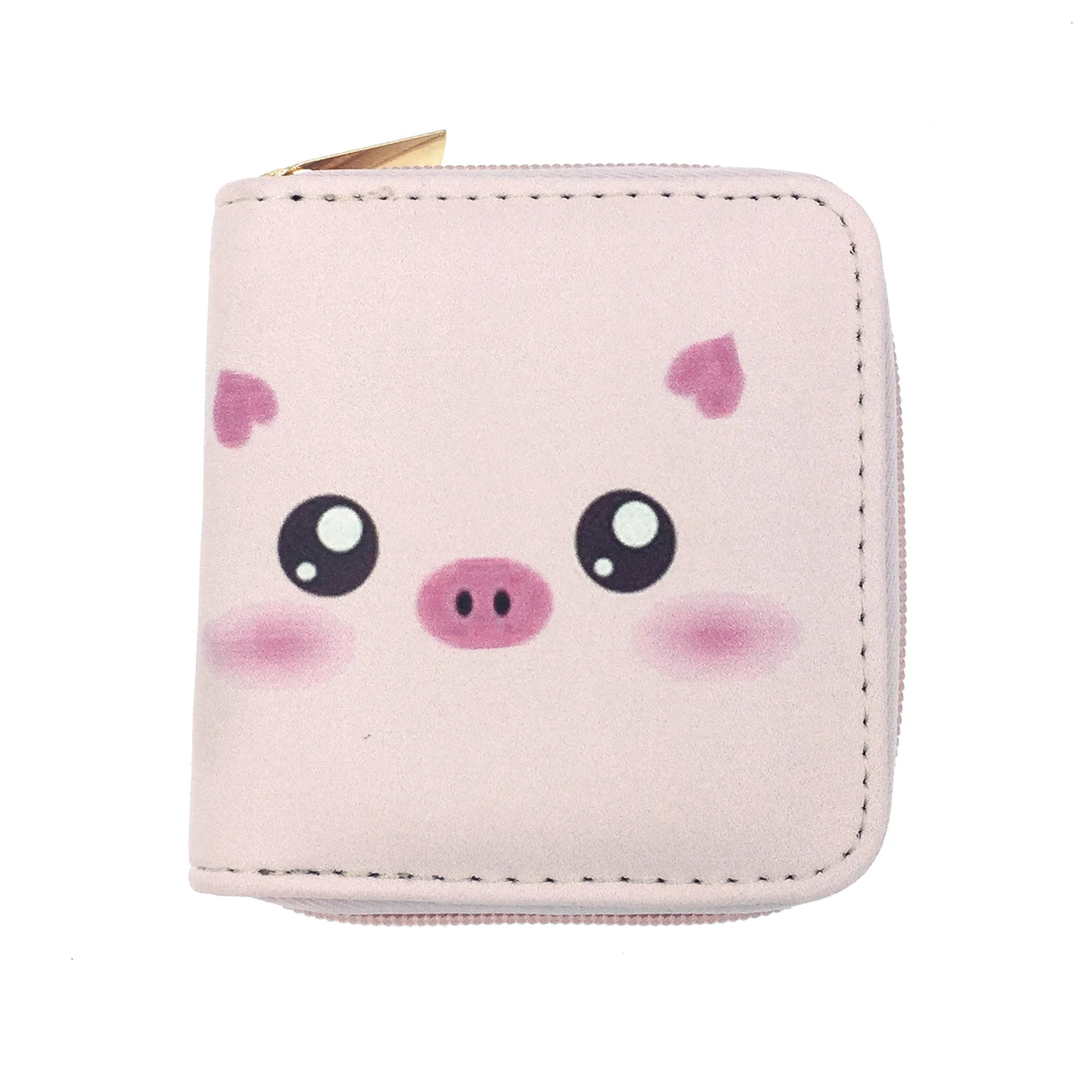 Милый мультфильм животных печатных женщин маленький короткий кошелек на молнии