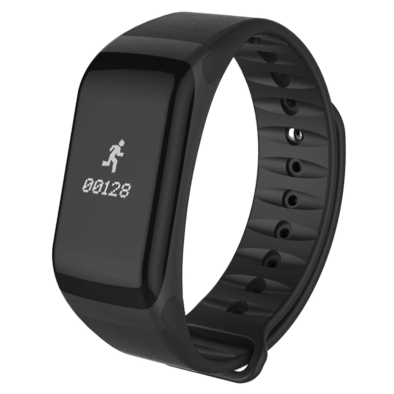 Black F1 умный Браслет Водонепроницаемый пульсометр кровяное давление фитнес-трекер Шагомер Смарт-браслет для ios android - Цвет: Black