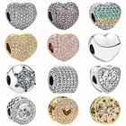 Модный браслет с открытым зачарованным сердцем, листьями, снежинками, бочом с зажимом и замком, подвеска для браслета, ювелирные изделия для рукоделия