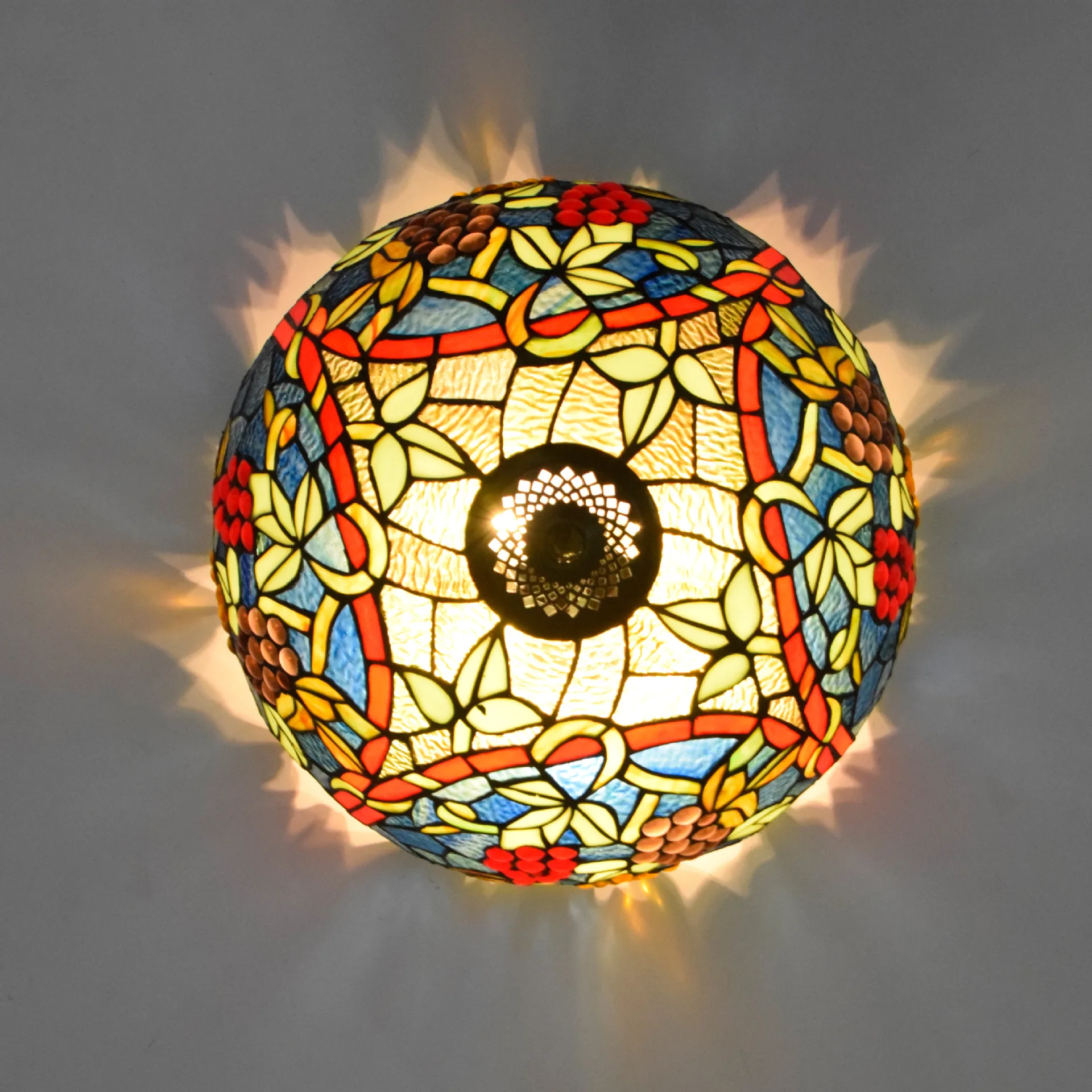 43 см творческий виноград Винтаж цветное стекло Тиффани маленькая гостиная