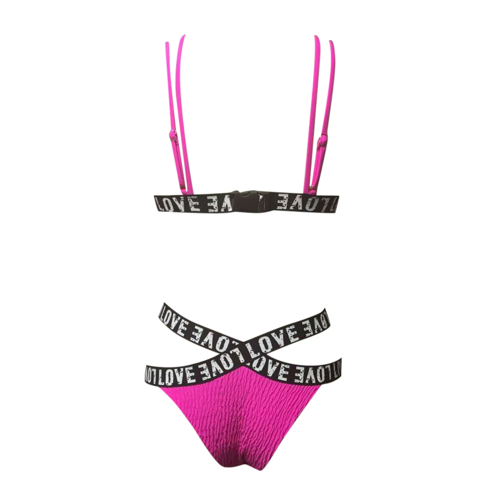 

2021 NEW Swimwear Ladies Casual Sports Sexy Stitching Hard Cup Swimwear two-piece Bikini Beachwear Alphabet Print Fashion Bikini