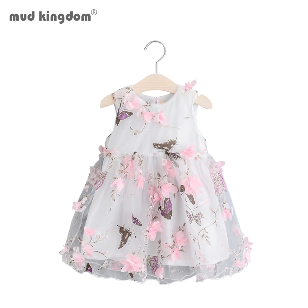 

Mudkingdom Summer Flower Girls Dress 3D Organza Jumper Dress for Girls Vintage Dresses Floral Cute Clothes Kids Sundress