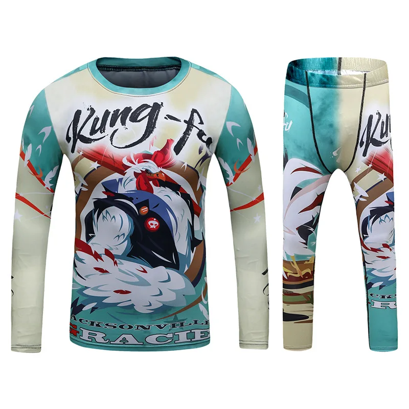 Детский спортивный костюм Rashguard Jiu jitsu MMA комплект из футболки и брюк для смешанных