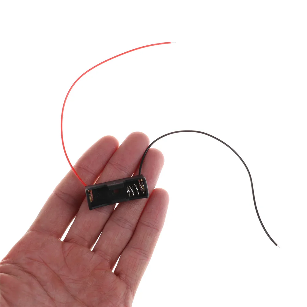 

5PCS High Quality Electronic DIY Plastic Black Battery (12V) Clip Holder Box Case With Wire Lead Battery Storage