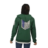 anime attack on titan unisex cosplay costume greenblack hoodie scouting legion hooded jacket wings of liberty