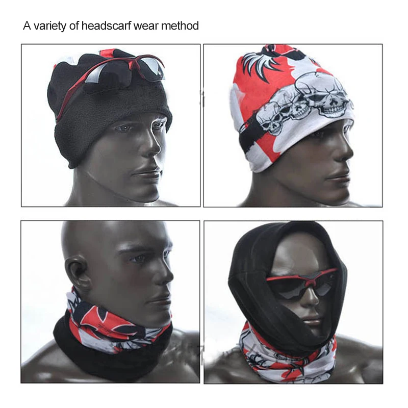 Мотоциклетная маска для лица бесшовный череп скелет шейный шарф велосипеда