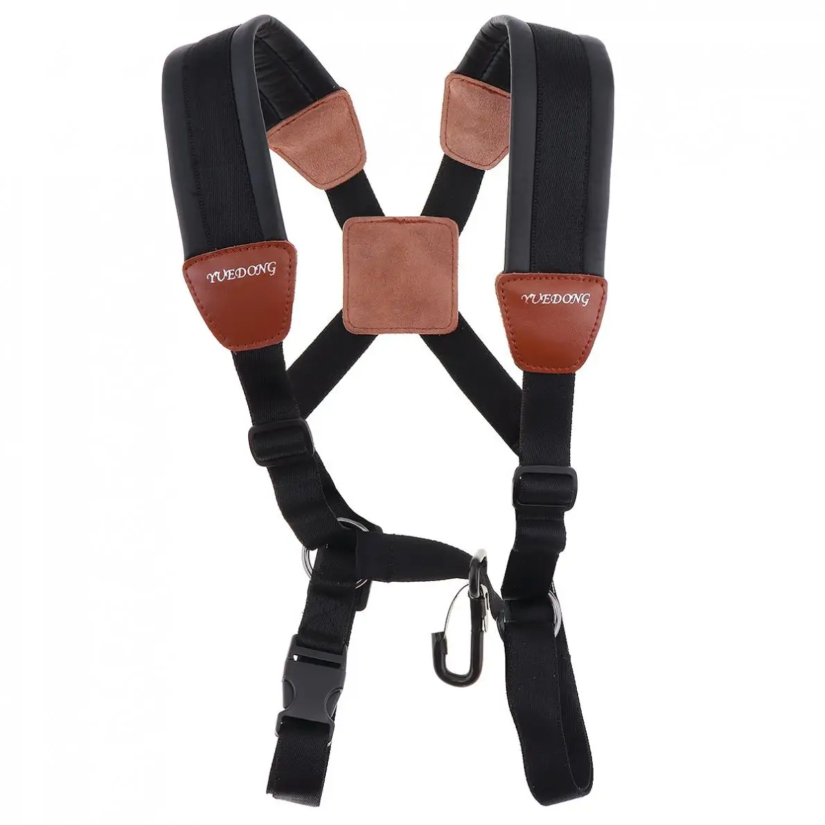 

Saxophone Strap Genuine Leather Double Shoulder Saxophone Strap with Steel Hook for Alto Tenor Soprano Sax