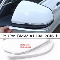 lapetus matte style side rearview mirror strip cover trim 2 pcs fit for bmw x1 f48 2016 2021 abs accessories exterior