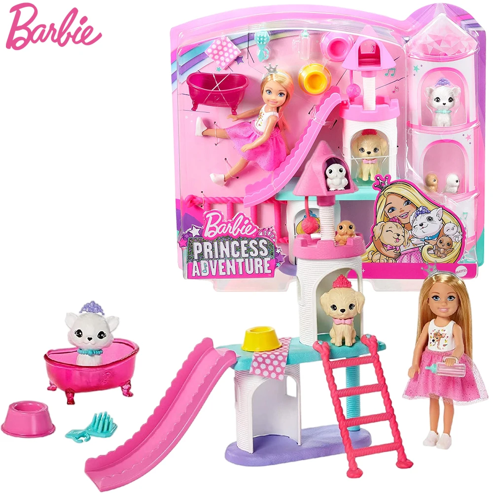 

Barbie GML73 Princess Adventure Chelsea Pet Castle Playset with Blonde Chelsea Doll 4 Pets and Accessories Gift for Kids Gift