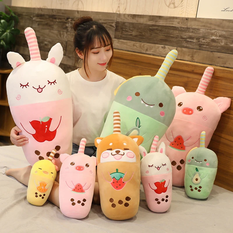 25-35 см животный фруктовый жемчуг молочный чай подушка милый Медведь Кролик