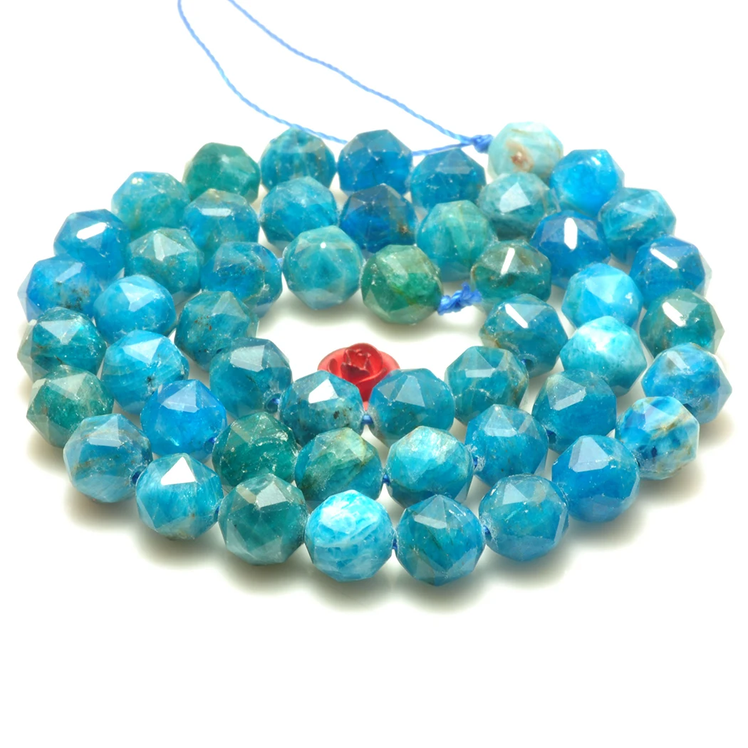 Бусины Из Натурального драгоценного камня апатита 3 мм 6 8 Круглые граненые бусины