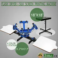 VEVOR NS402-S Screen Printing Machine 55 x 45 cm Full 4 Color 2 Station Silk Screen Printing Machine Press Flash Dryer Equipment