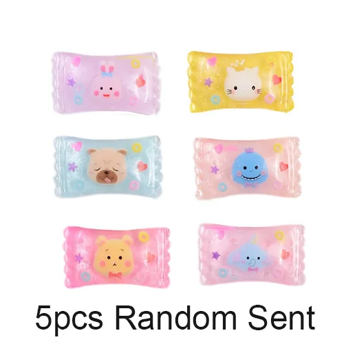 5pcs Random Sent Happy monkey 10 шт. Kawaii Slime Подвески Смола милые животные конфеты добавки аксессуары DIY Набор для пушистой прозрачной хрустящей слизи глины - Цвет: 5pcs Random Sent