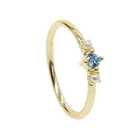 Женское кольцо с синим камнем, элегантное кольцо из стерлингового серебра 925 пробы с жемчугом, с четырьмя закрепками и фиолетовым фианитом, свадебные ювелирные украшения