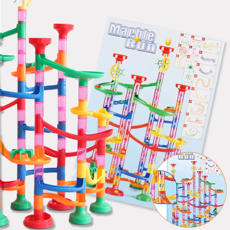 Конструктор детский сделай сам Marble Run гоночный трек 3D лабиринт строительные
