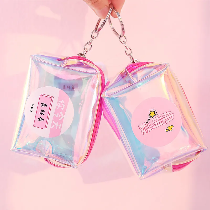 Transparent Laser PVC Small Purse Ladies Wallet Cute Card Holder Key Money Mini Bag Girl Fashion | Багаж и сумки