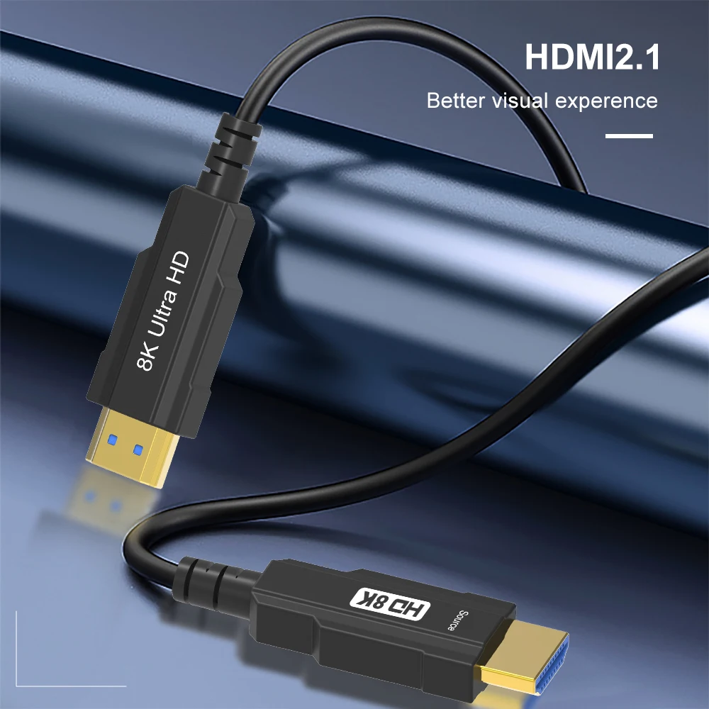 8 к углеродное волокно совместимому с HDMI 2 1 оптоволоконного кабеля 8K @ 60 Гц 4K 120