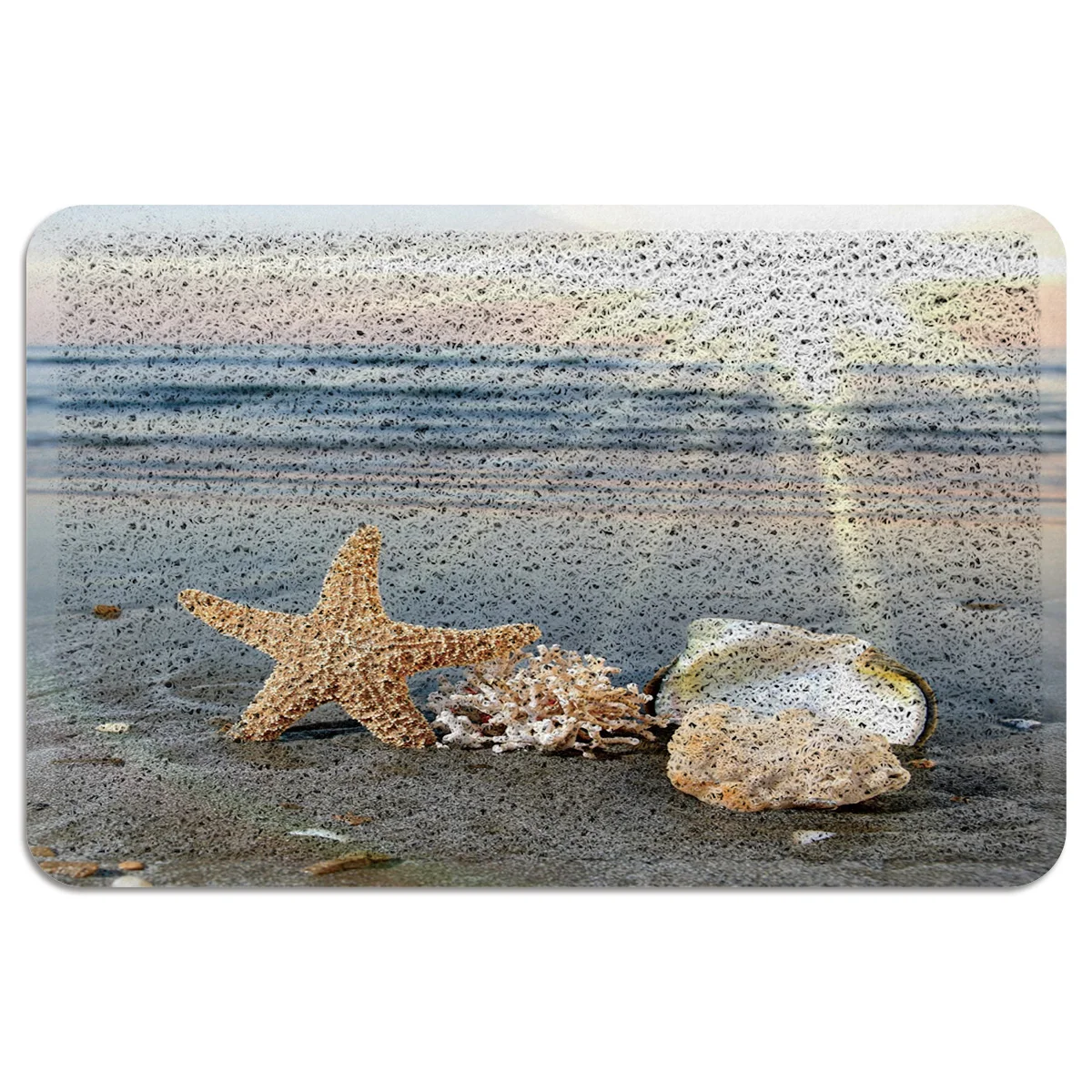Sunshine Beach Shell Морская звезда ПВХ дверной коврик резиновая подложка нескользящий