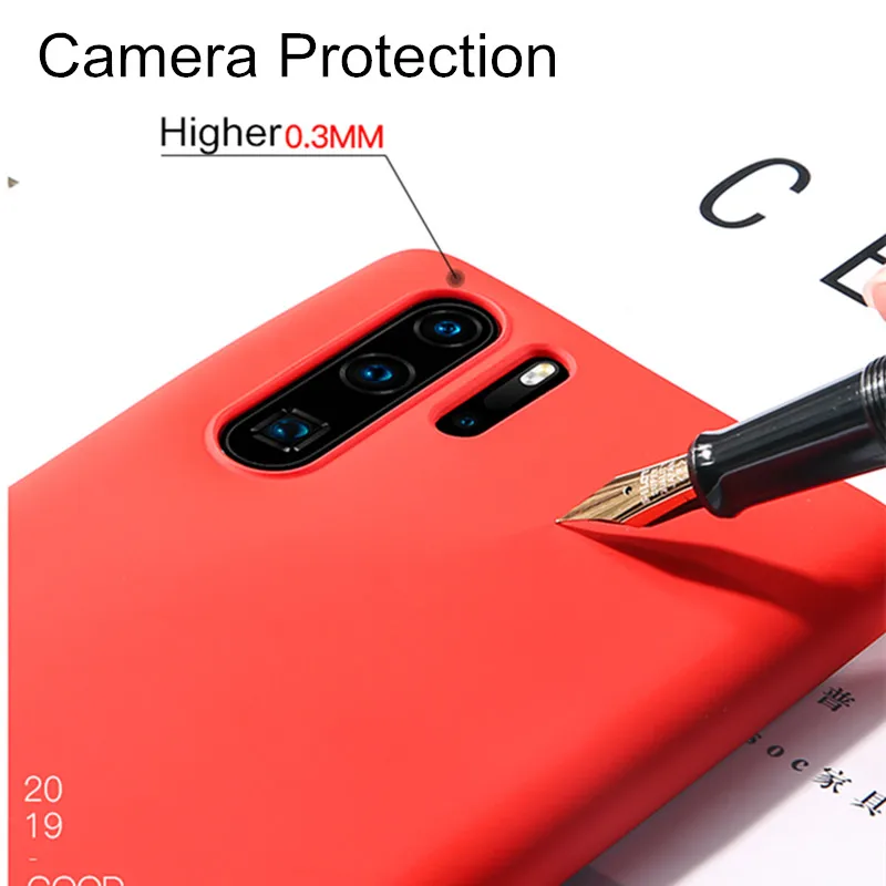Жидкий силиконовый чехол для Huawei P30 Lite Полная защита бизнес мягкий телефона Pro P 30 |