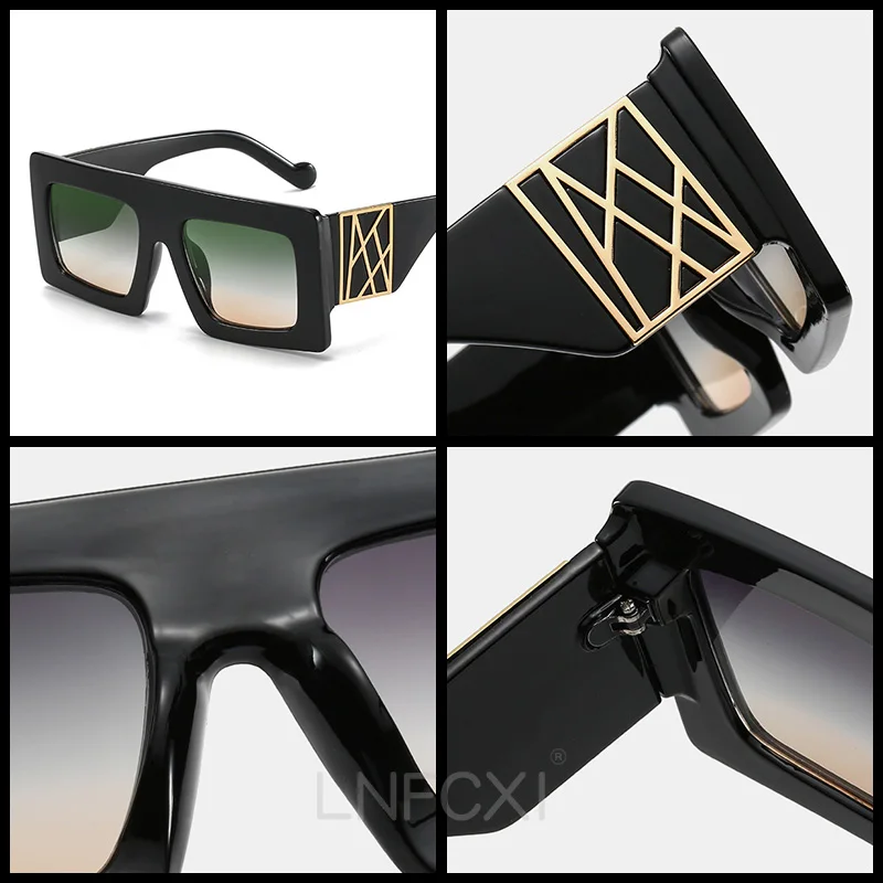 

LNFCXI Oversized Square Sunglasses Women New Arrival Mirror Vintage Big Frame Luxury Brand Designer Shades Sun Glasses For Woman