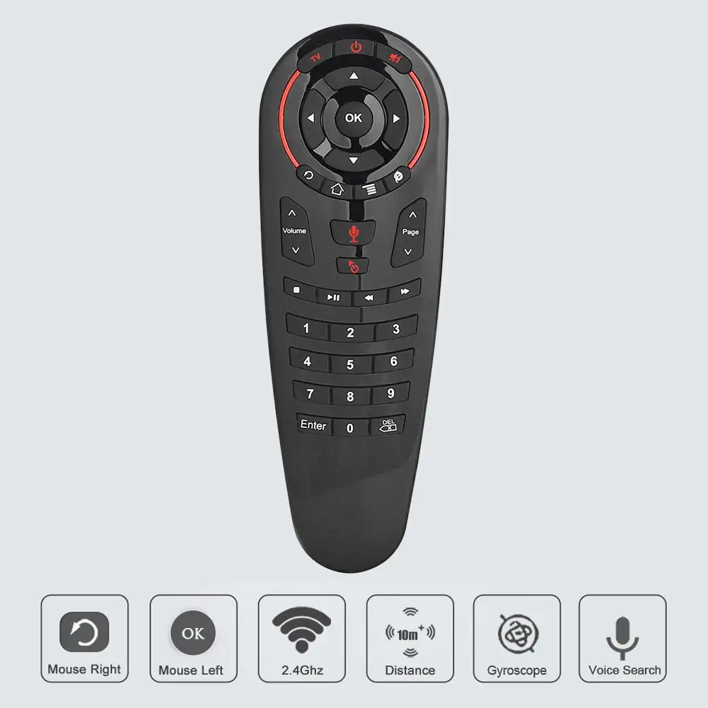 G30 2.4G Wireless Air Mouse Gyro Voice Control Sensing Remote for TV Box Feeling Comfortable and Convenient 165*55*25mm - купить по