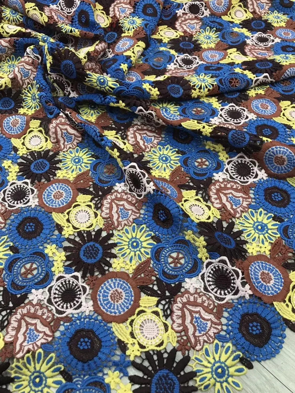 Красивая 2019 самая популярная кружевная ткань смешанные цвета с вышивкой AB