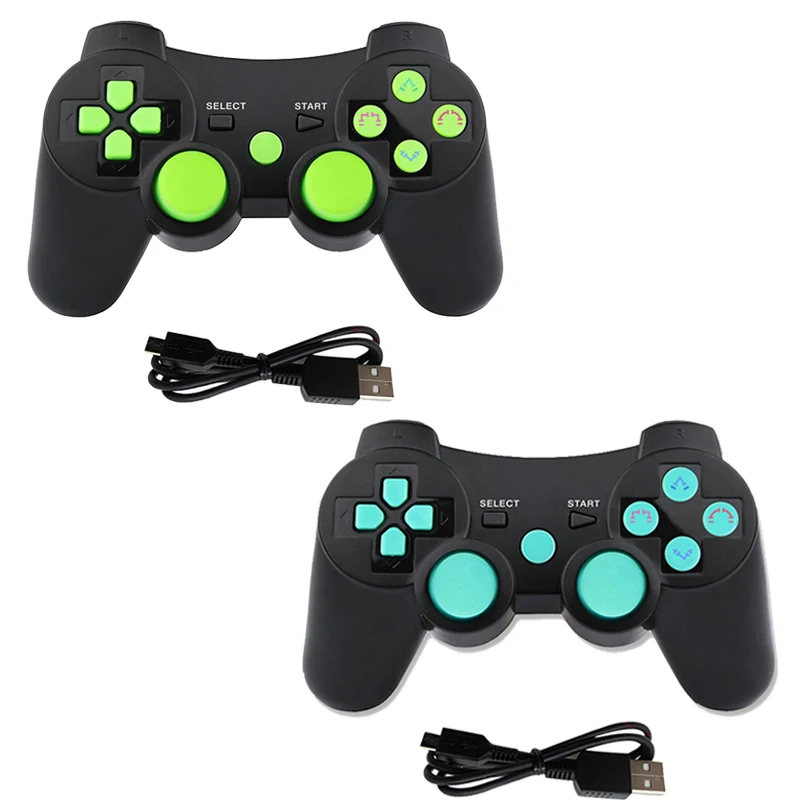 Для PS3 контроллер беспроводной двойной шок bluetooth-джойстик игровой контроллер для playstation 3 с зарядным кабелем 2 шт