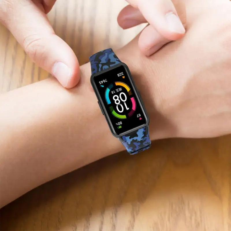 Ремешок силиконовый для Huawei 6/Honor Band6 Band сменный Браслет с принтом honor | Электроника