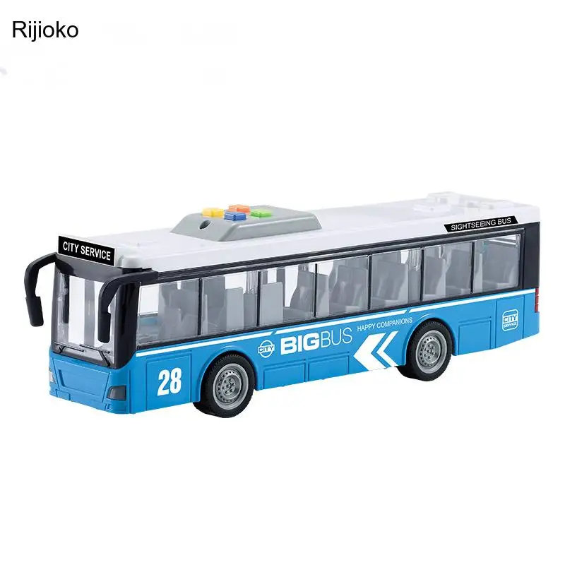 

1:16 Large Inertial Sound and Light Music Early Education Bus Single-Section Bus School Bus Will Tell A Story Toy Car