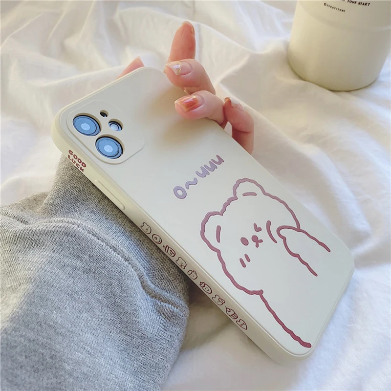 side print bear phone case for xiaomi mi 11 pro 10t note 10 lite poco x3 9t a2 9 se mix 2 2s tpu soft protective cover free global shipping