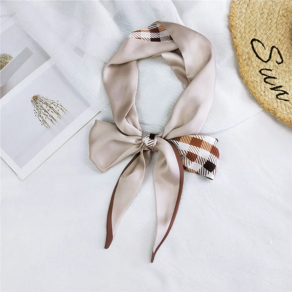 

luxury silk scarf women designer Spring Summer Women's Stain Hair Head Female Animal Floral Print Handle Bag Scarfs Handkerchief